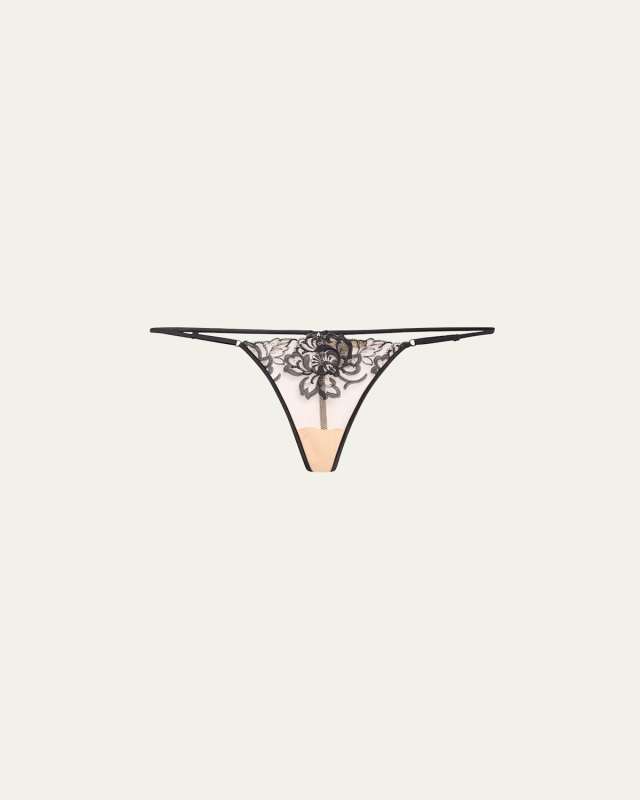 Cezanne Embroidered Mesh G-Strin